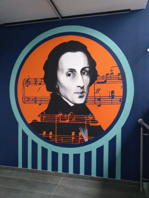 Murale na klatkach schodowych dla szkoły " British School "